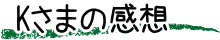 Kさまの感想